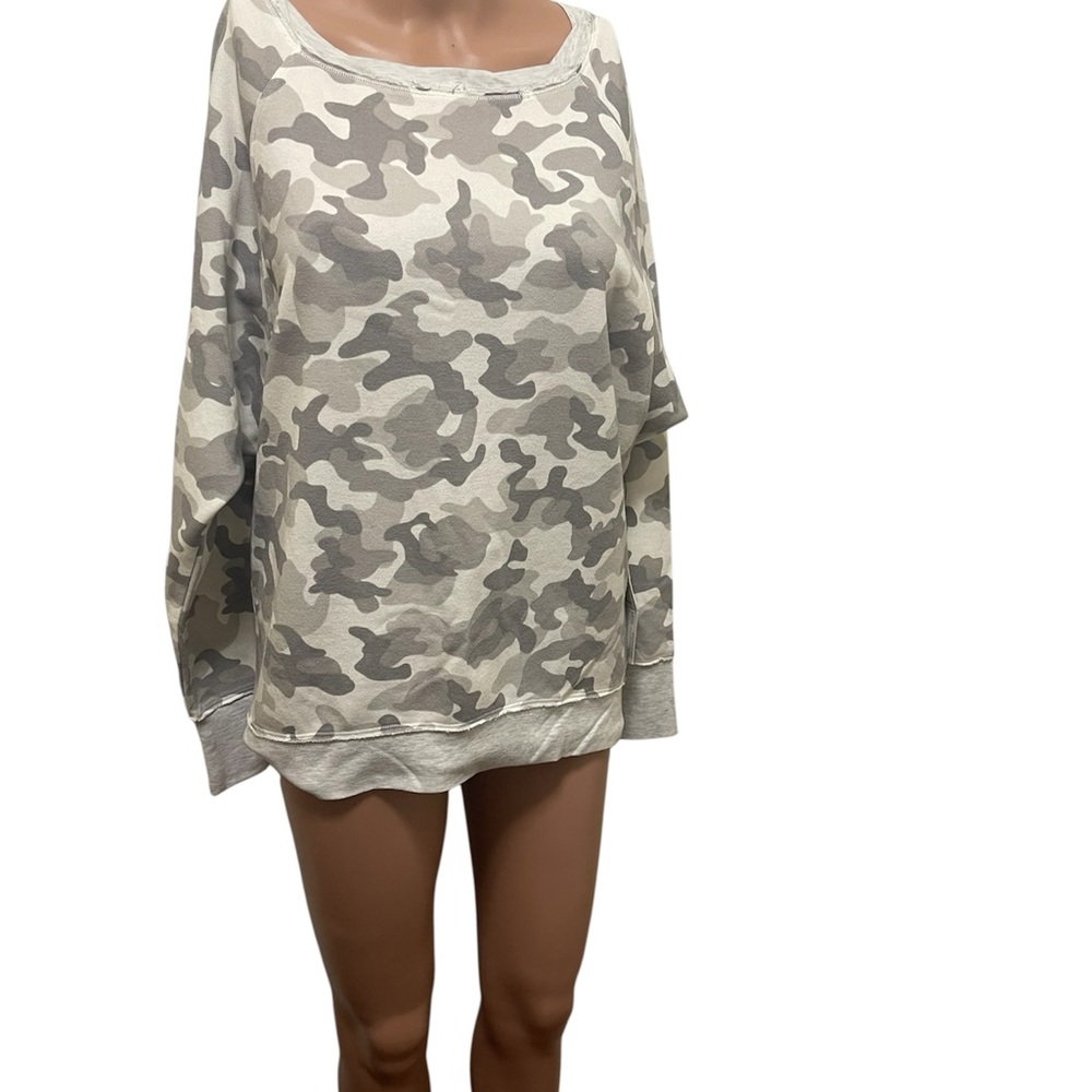 KENSIE PERFORMANCE SWEATSHIRT CAMO-PRINT PULLOVER WOMEN BACK ZIPPER SIZE MEDIUM - Picture 5 of 16